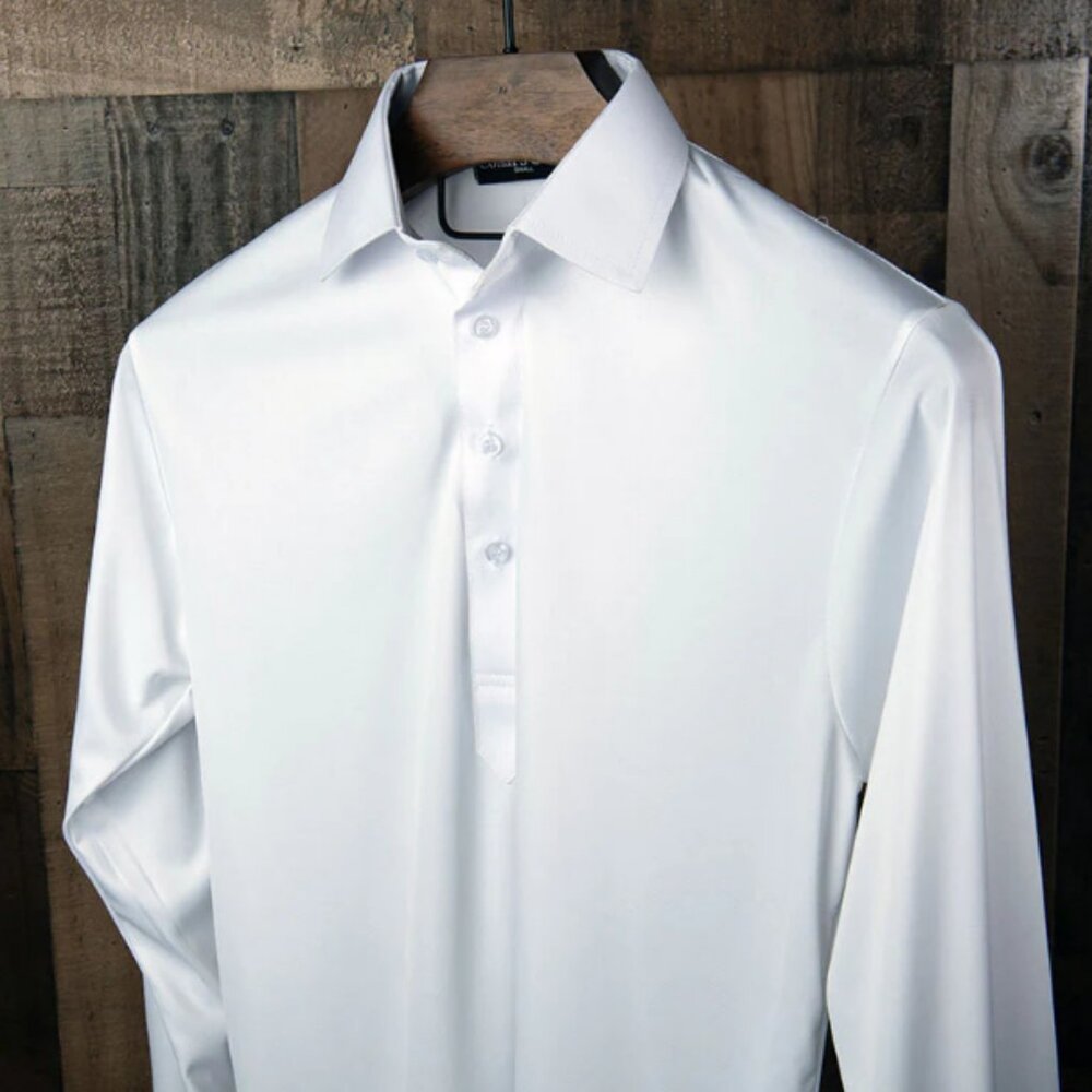 Collars & Co. Semi-Spread Collar Polo Long Sleeve